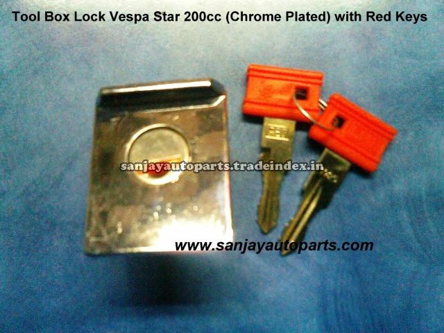 TOOL BOX LOCK VESPA 200cc CROME PLATED