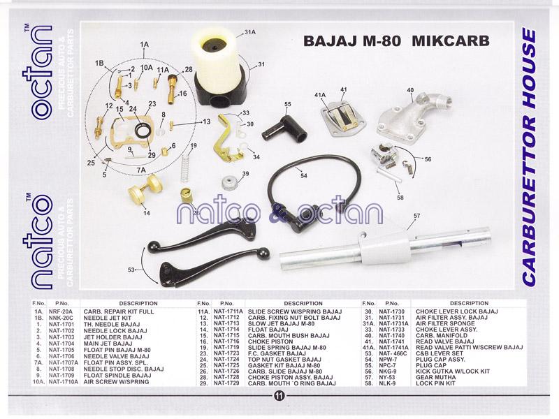 Bajaj M-80 Mikcarb. carburetor