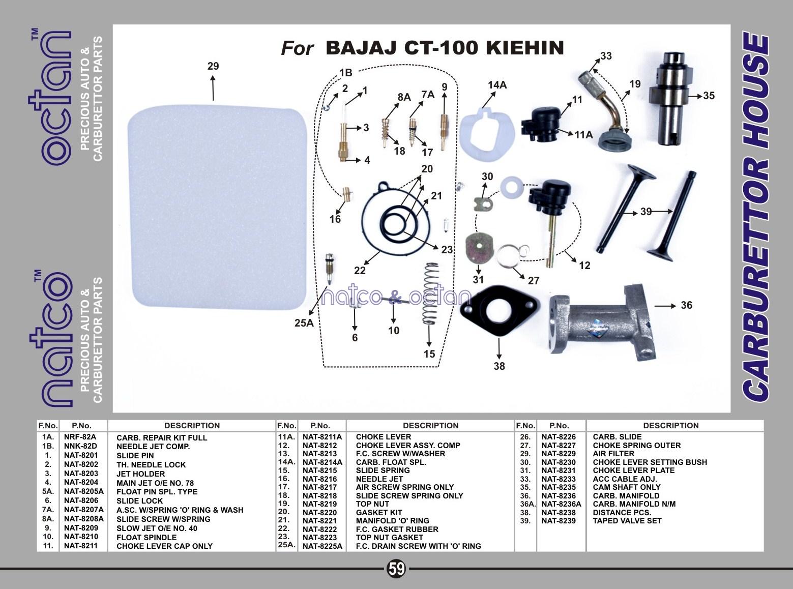 Bajaj CT-100 Keihin carb.